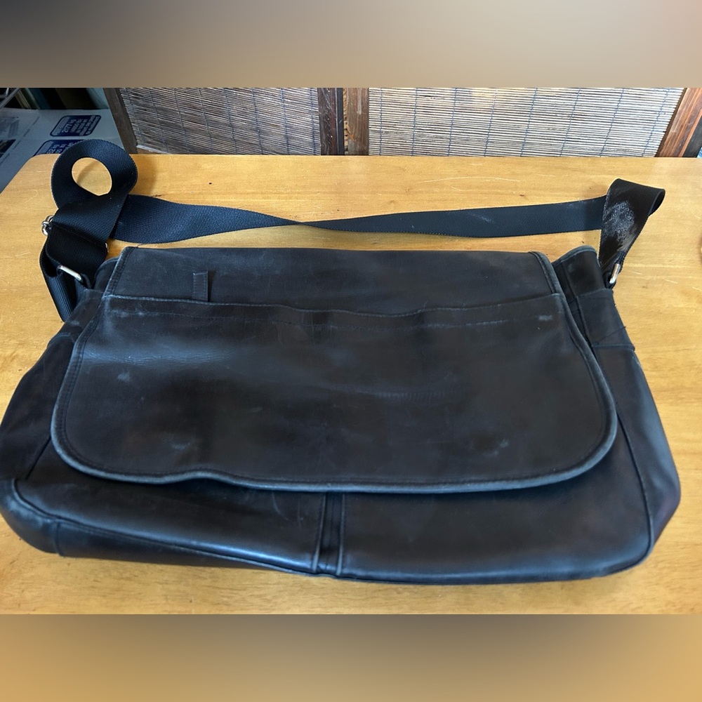 GAP Black Leather Laptop Bag